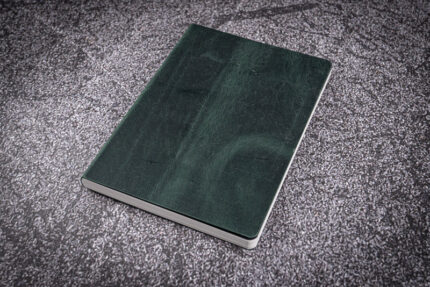 دفتر گلن لدر با کاغذ توموریور A5 چرم قهوه ای، Galen Leather Notebook, Tomoe River Paper, A5, Crazy Horse Forest Green