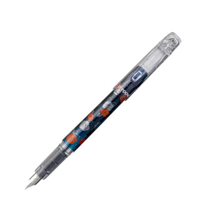 خودنویس پلاتینوم مدل پرپی Modern Maki-e رنگ آبی طرح Tsubaki