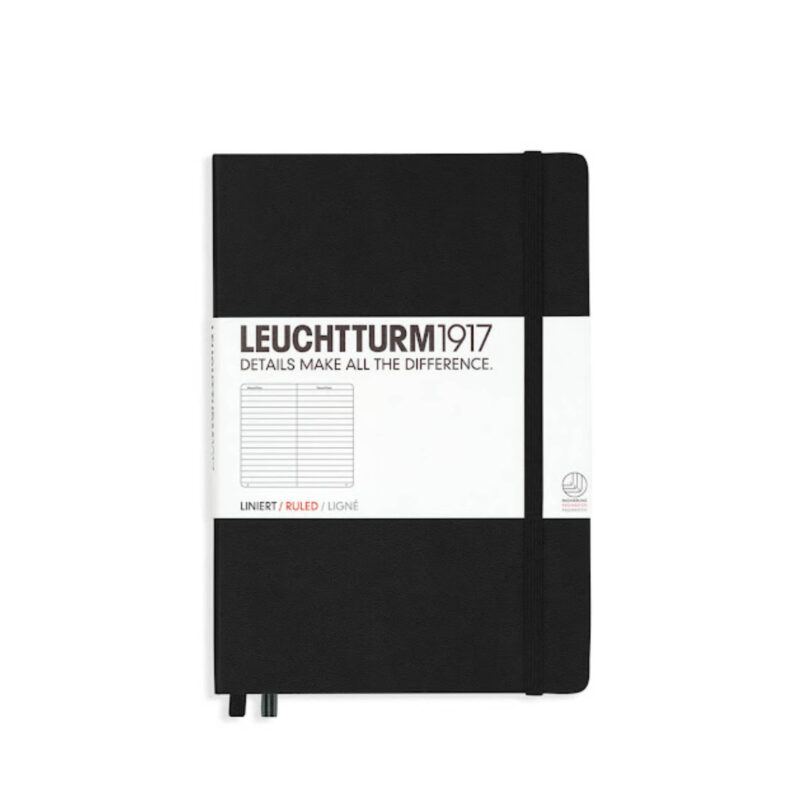 دفتر Leuchtturm 1917 A5 مشکی خط دار