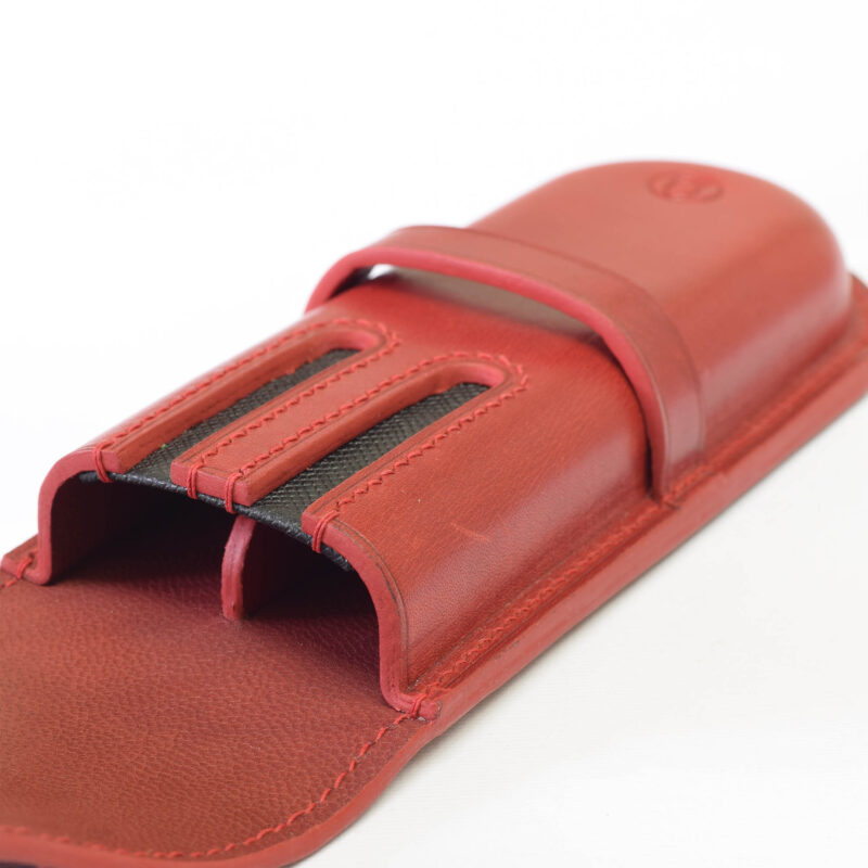 جا قلم چرمی شوالیه DLX رنگ زرشکی