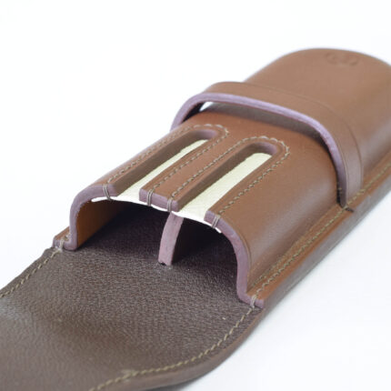 جا قلم چرمی شوالیه DLX رنگ قهوه ای 2