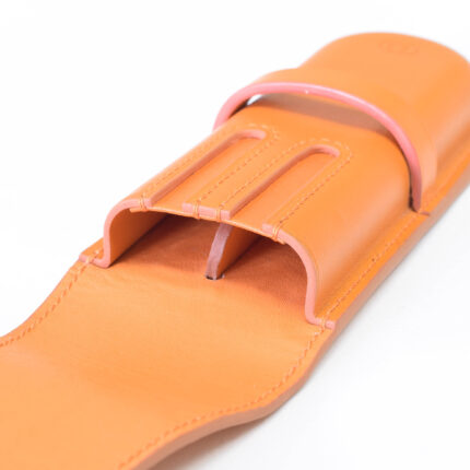 جا قلم چرمی شوالیه DLX رنگ نارنجی